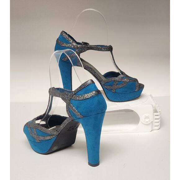 Gianni Bini Blainee T-Strap Ultra High Heel Tan Pump Sandal Shoes Size 7M - Picture 1 of 15